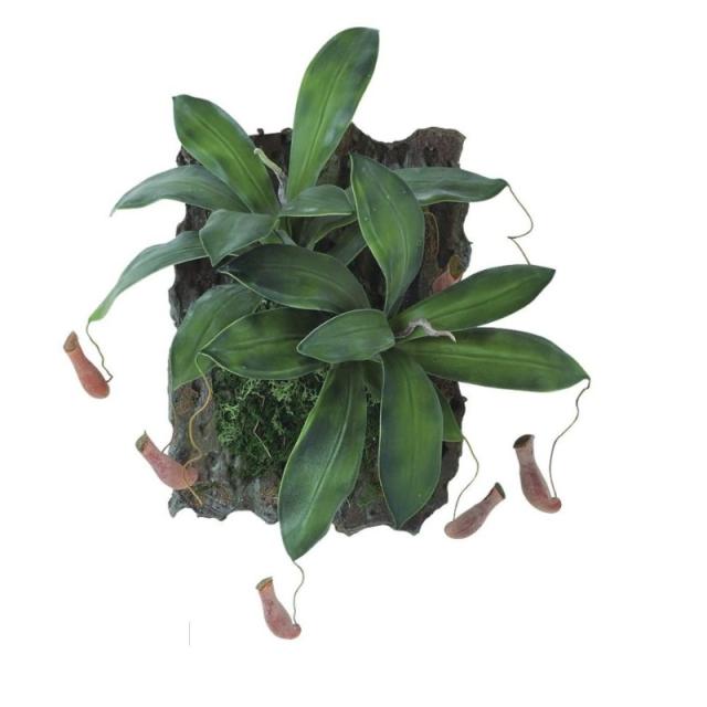 人工観葉植物 ウツボカズラ デコ ウォールハンキング 高さ40cm （P23-99556) （代引き不可） インテリアグリーン フェイクグリーン