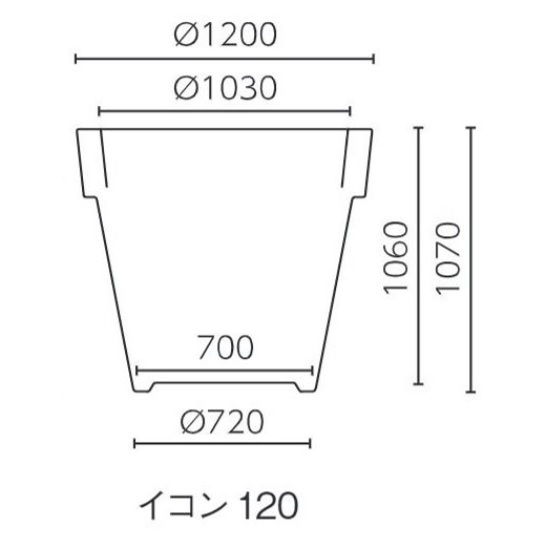 インテリア ポット プランター euro3plast イコン -Ikon- 120 （WH） 高さ107cm （P163-99605) （代引き不可） 人工樹木用_1