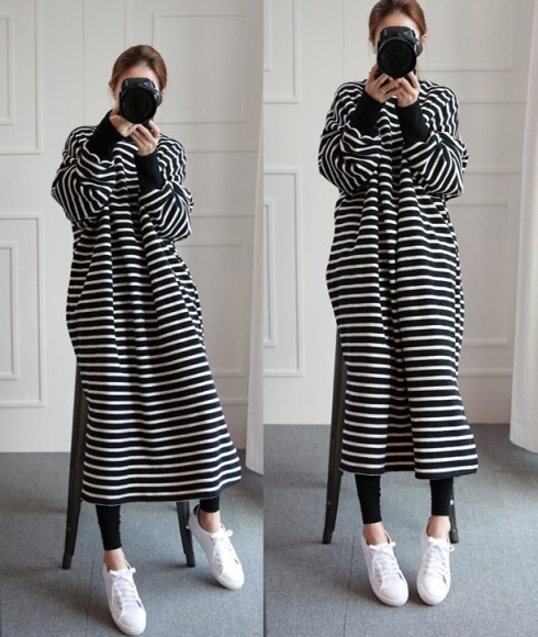 ボーダー スウェット ワンピース 長袖 オーバーサイズ ロング ボリュームワンピース ゆったり 楽ちん 春 秋 ワンピース の通販はau Pay マーケット Vestito