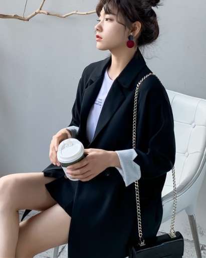 テーラードジャケット 春服 レディース 韓国 ファッション 春物 レディース ジャケット ブレザー オーバーサイズ ロールアップ トラッドの通販はau Pay マーケット Vestito