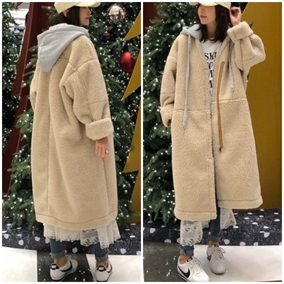 ボアコート ロング 冬服 レディース ボア ベージュ コート 韓国 ファッション レディース ロングコート 冬 防寒 フードコート 重ね着風 の通販はau Pay マーケット Vestito