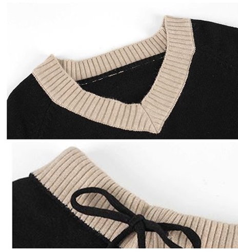 韓国 ファッション ニット セットアップ レディース Vネック チルデンニット 冬 レディース ワイドフレアパンツ 上下セット 秋冬 レディの通販はau Pay マーケット Vestito