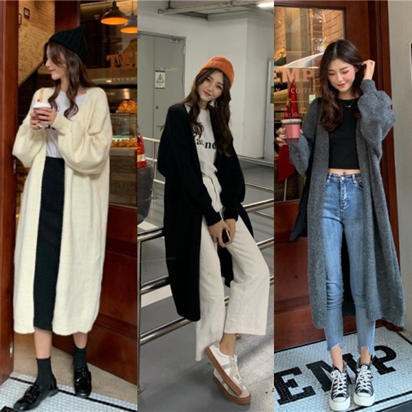 ロングカーディガン レディース 春 ニット アウター コート カーディガン バルーン袖 コーディガン 韓国 ファッション 春服 レディース の通販はau Pay マーケット Vestito