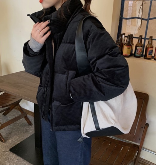 ダウンジャケット レディース 韓国 ファッション 冬服 レディース コーデュロイ ダウン 中綿ダウン フェイクダウン 冬アウター レディーの通販はau Pay マーケット Vestito