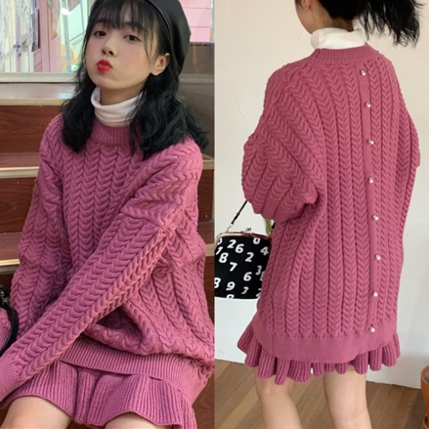 セットアップ レディース ニット スカート アンサンブル 韓国 ファッション レディース 春 秋 ニット ミニスカート セーター パープル系 の通販はau Pay マーケット Vestito