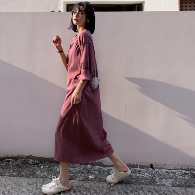 春夏 ワンピース Tシャツワンピース 韓国 ファション レディース 春物 ワンピース オーバーサイズ ゆったり ロングワンピース バルーン 7の通販はau Pay マーケット Vestito