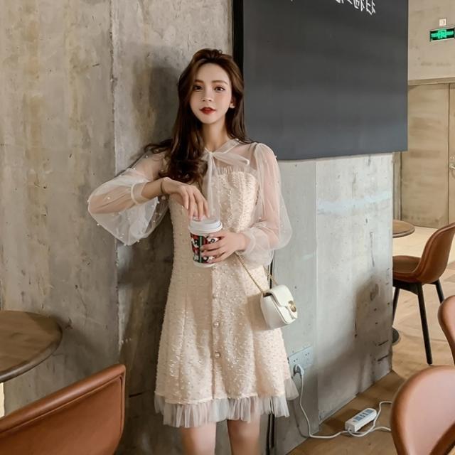 シースルー ワンピース ドレス 秋 韓国 ファッション レディース 秋服 レディース お呼ばれ ワンピース ドット パーティードレス ワンピの通販はau Pay マーケット Vestito