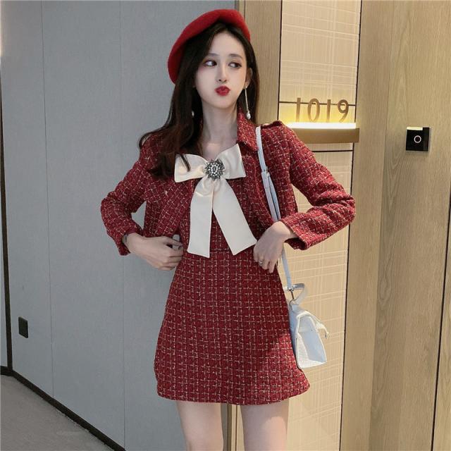 ツイード セットアップ レディース スーツ 上下セット 韓国 ファッション 秋服 レディース フォーマル ジャケット ノースリーブ ワンピの通販はau Pay マーケット Vestito
