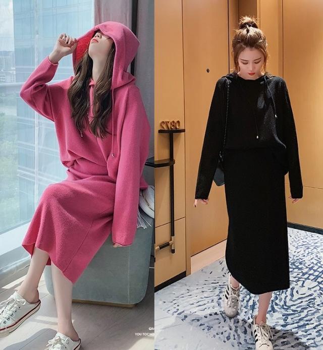 ニット セットアップ レディース パーカースカート スカート 韓国 ファッション レディース 秋冬 ミモレ丈 タイト スカート ニットパーの通販はau Pay マーケット Vestito