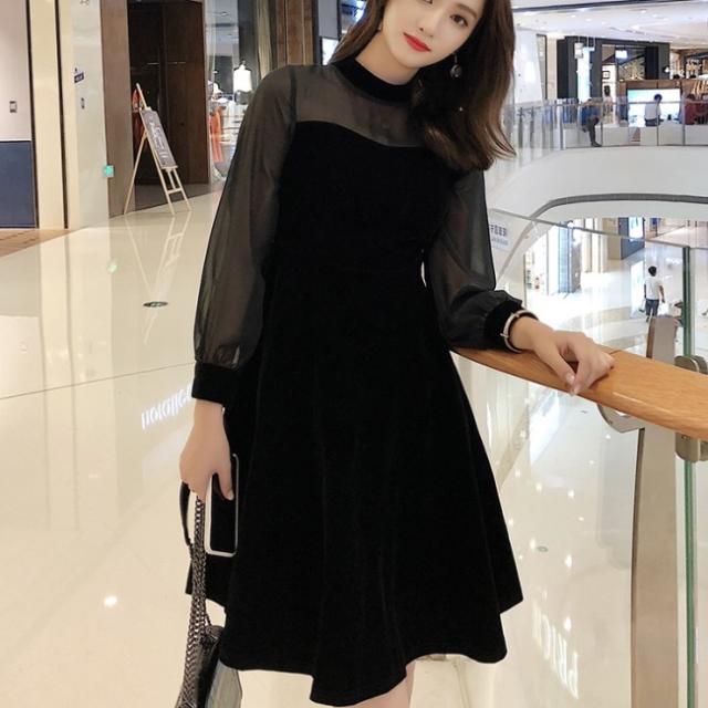シースルー ドレス 韓国 ファション 春服 レディース お呼ばれ ドレス ワンピース ベロア パーティー ドレス ワンピース ドレス フレアワの通販はau Pay マーケット Vestito
