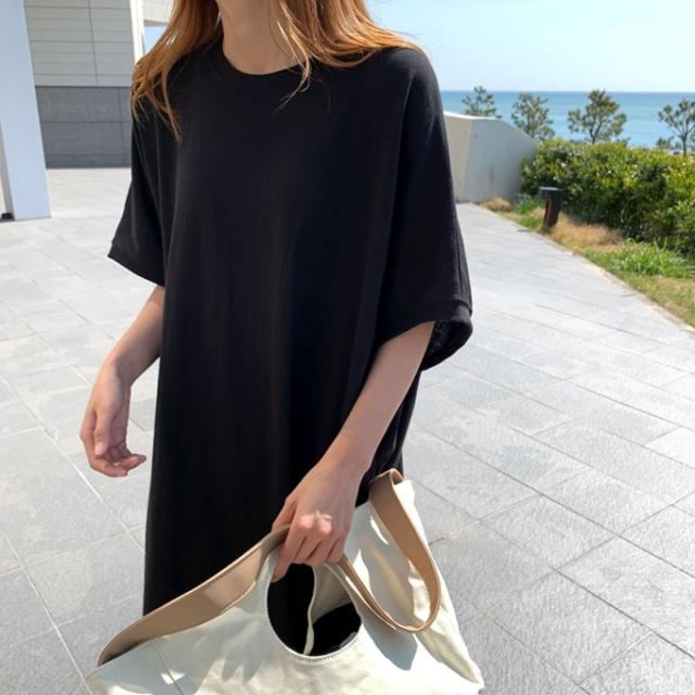 ゆったりワンピース ロング 黒 ワンピース 夏服 レディース 韓国 ファッション 夏物 ワンピース 半袖 ビッグシルエット ｔシャツワンピーの通販はau Pay マーケット Vestito