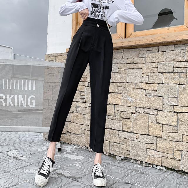 テーパードパンツ レディース ハイウエスト 韓国 ファッション レディース アンクルパンツ ミントグリーン 黒 パンツ 夏服 レディース 韓の通販はau Pay マーケット Vestito