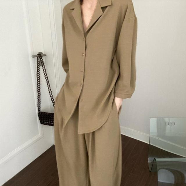 セットアップ レディース 夏 シャツ ワイドパンツ 韓国 ファッション 夏服 レディース カジュアル セット 上下セット オープンカラーシャの通販はau Pay マーケット Vestito