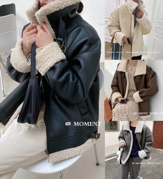 Puレザー ボア ジャケット 冬服 レディース ムートンジャケット ブルゾン 韓国 ファッション レディース おしゃれ かわいい ボアアウターの通販はau Pay マーケット Vestito