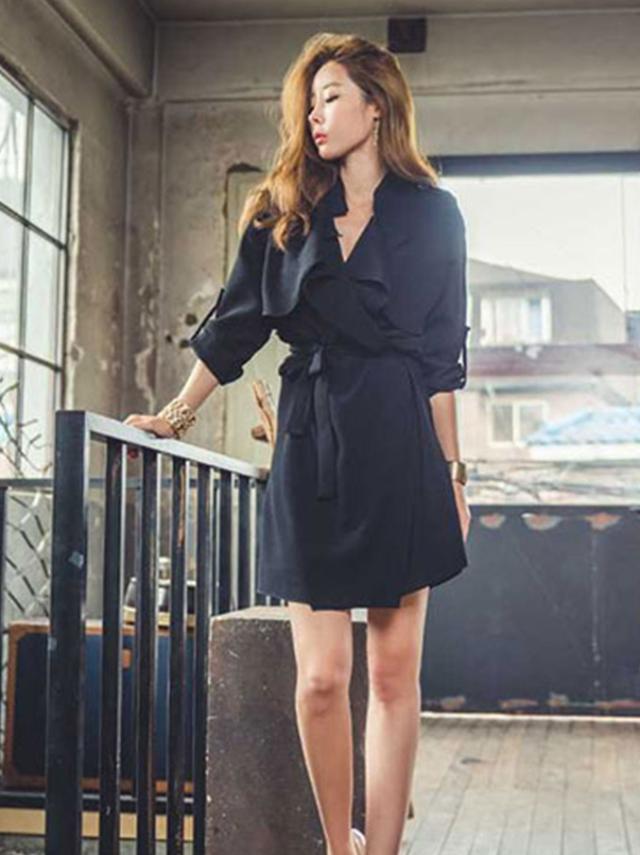 春のワンピース トレンチ コートワンピース 春服 レディース 韓国 ファッション レディース トレンチワンピース カシュクール ウエストマの通販はau Pay マーケット Vestito
