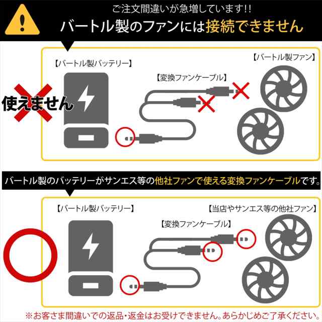 バートル製バッテリー 対応 ファンケーブル バートル BURTLE ケーブル 変換 二股ケーブル AC260 AC230 AC210 簡単 接続用  空調作業服 ファンケーブル用 ファン付き作業服 作業服用ファン AC140 AC130 AC100 47517-38135の通販はau PAY  マーケット - オールモデルズ au PAY ...