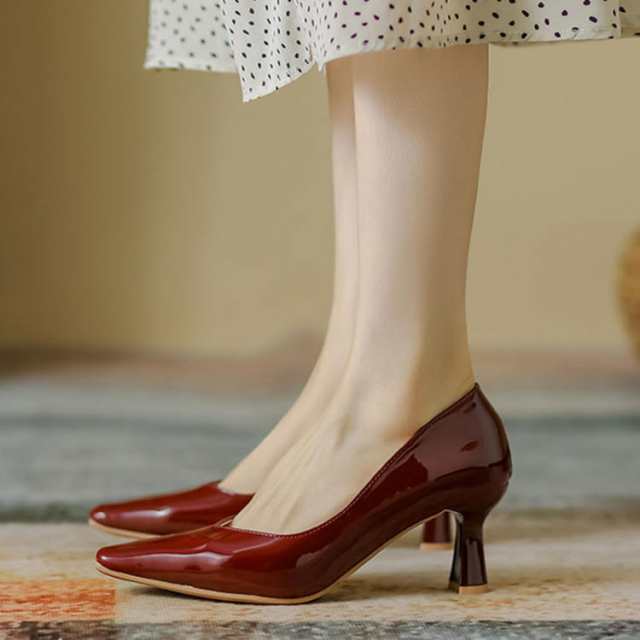 ビジネス パンプス レディースパンプス レディース靴 痛くない ハイヒール レディース シューズ 婦人靴 6.5cmヒール スリッポン ビジネス スクエアトゥ 冠婚葬祭 通勤 仕事 痛くない フォーマル 疲れない オフィス JITIFAの通販は