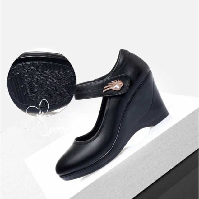 パンプス 痛くない ウェッジソール ハイヒール 8cm 履きやすい ウエッジ 走れる ストラップ ウェッジヒール おしゃれ 通勤 美脚 春 夏 秋 冬 大きいサイズ 小さいサイズ 婦人 ウエッジソール コスプレ プレゼント カジュアル JITIFAの通販は