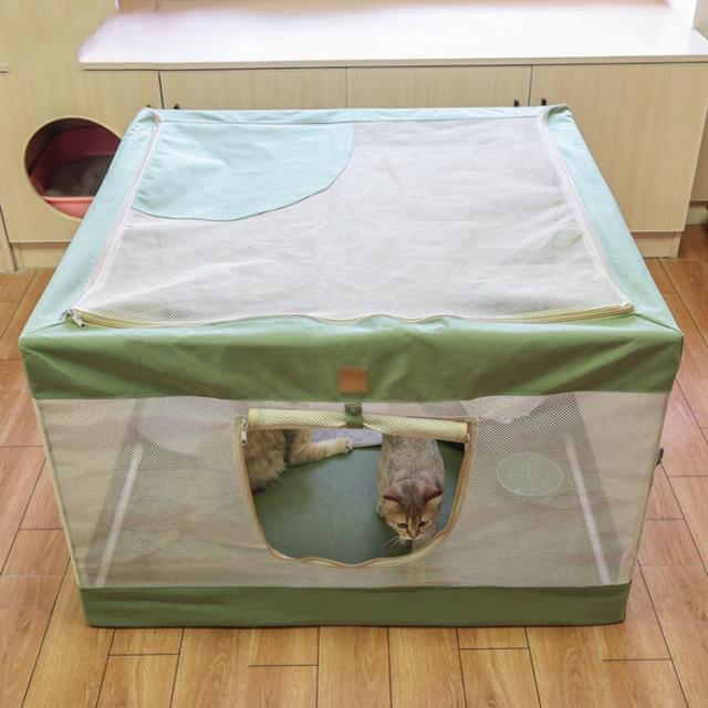 ペット用 折り畳みケージ ペットサークル 屋外ゲージ 災害時のペットハウス 犬猫用 長方形 折りたたみサークル 室内 屋外 屋根付き 猫サークル ペットケージ メッシュサークル 折り畳みケージ 出産用 防災 軽量 防水性 JITIFA