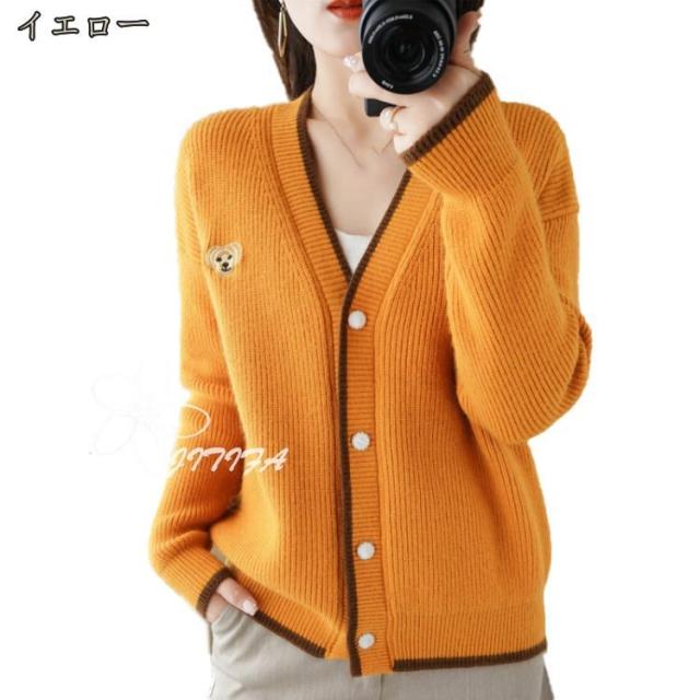 カーディガン Vネック ニット ライトウエイト レディース カシミヤタッチ 長袖ニット 事務服 中厚手 オフィス 羽織り かわいい かーでがんレディース 女 カーディガン Vネック ニット ライトウエイト レディース