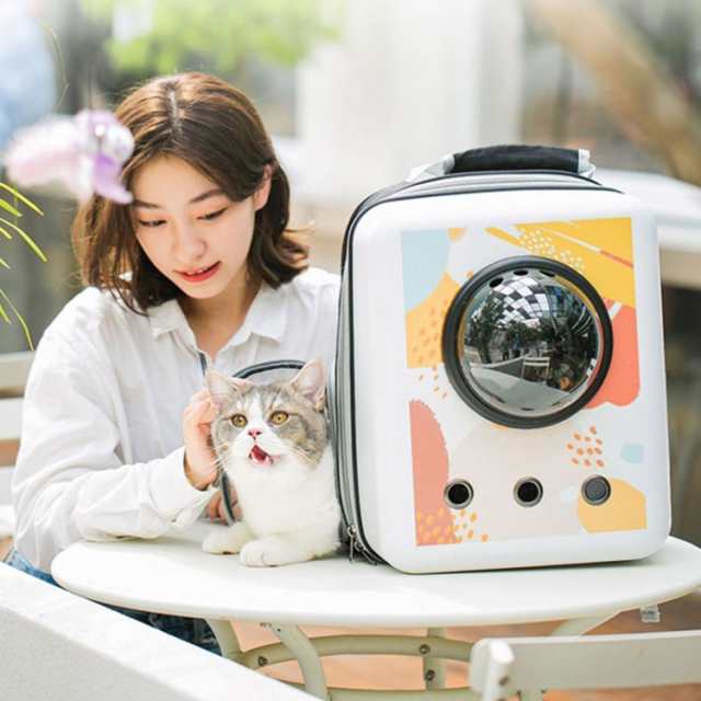 猫 犬 キャリー リュック ペットキャリー リュック バッグ 猫用 小型犬・小動物用 きゃりーバッグ リュック 大容量 宇宙船 折り畳み 軽量 小型犬用 ドライブ キャンピング 持ち運び便利 通気性 旅行 通院 防災 避難用 JITIFAの通販はキャリー・クレート・カート