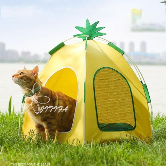 ペットテント 室内 室外 犬 テント ベッド 猫 テント 折りたたみ 組み立て簡単 ペットベッド 猫 犬 ベッド 可愛い お姫様風 ドーム型ペットハウス メッシュの窓付き 両面用クッション 猫用 犬用 四季通用 ピンク JITIFA サークル・ケージ・ゲート・犬小屋