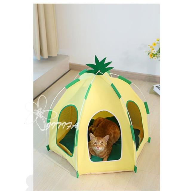 ペットテント 室内 室外 犬 テント ベッド 猫 テント 折りたたみ 組み立て簡単 ペットベッド 猫 犬 ベッド 可愛い お姫様風 ドーム型ペットハウス メッシュの窓付き 両面用クッション 猫用 犬用 四季通用 ピンク JITIFA サークル・ケージ・ゲート・犬小屋