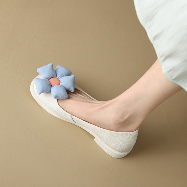 花 フラットシューズ パンプス レディース ぺたんこ 婦人靴 美脚 歩きやすい 春 夏 秋 フラットパンプス ローヒール ぺたんこパンプス ラウンドトゥ 滑り止め 疲れにくい 履きやすい 通気 コンフォート カジュアル フラワー JITIFAの通販はコンフォートパンプス