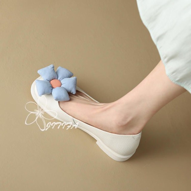 花 フラットシューズ パンプス レディース ぺたんこ 婦人靴 美脚 歩きやすい 春 夏 秋 フラットパンプス ローヒール ぺたんこパンプス ラウンドトゥ 滑り止め 疲れにくい 履きやすい 通気 コンフォート カジュアル フラワー JITIFAの通販は