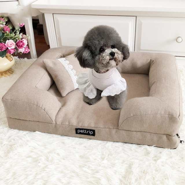 犬 猫 ベッド ペットベッド オールシーズン 背もたれ 洗える 犬用 クッション ペットクッション ソファ ペット用 犬用ベッド 猫用ベッド 小型犬 中型犬 大型犬 シニア 滑り止め 丈夫 耐噛み 室内用 春 夏 ペット用ベット JITIFAの通販は