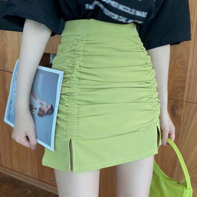 ミニスカート レディース セクシー スカート ボトムス タイトスカート ミニ aラインスカート ハイウェスト aライン スリム タイト 女子高生 韓国風 可愛い プリーツ 美脚 スリット 婦人 カジュアル デート JITIFAの通販は