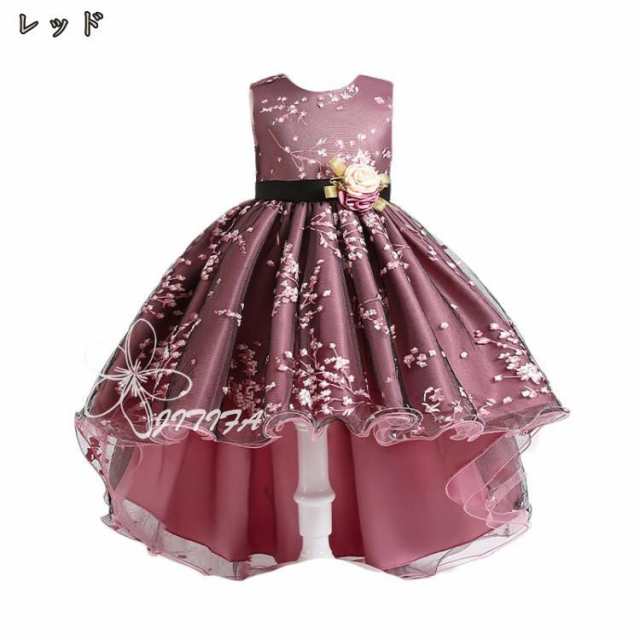 入荷now 安全 ガールズドレス 女の子ドレス フォーマル 花付き ワンピース ガールズ