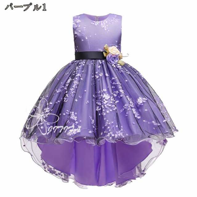 オリジナル ガールズドレス 女の子ドレス フォーマル 花付き ワンピース ガールズ