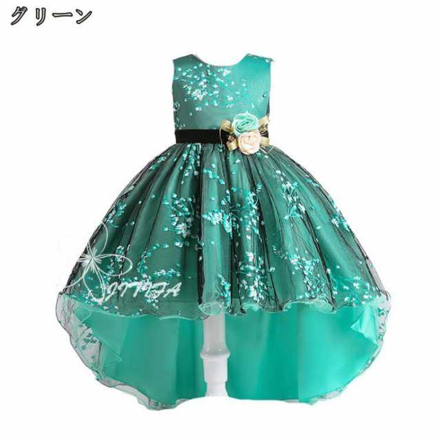 ガールズドレス 女の子ドレス ワンピース 花付き フォーマル