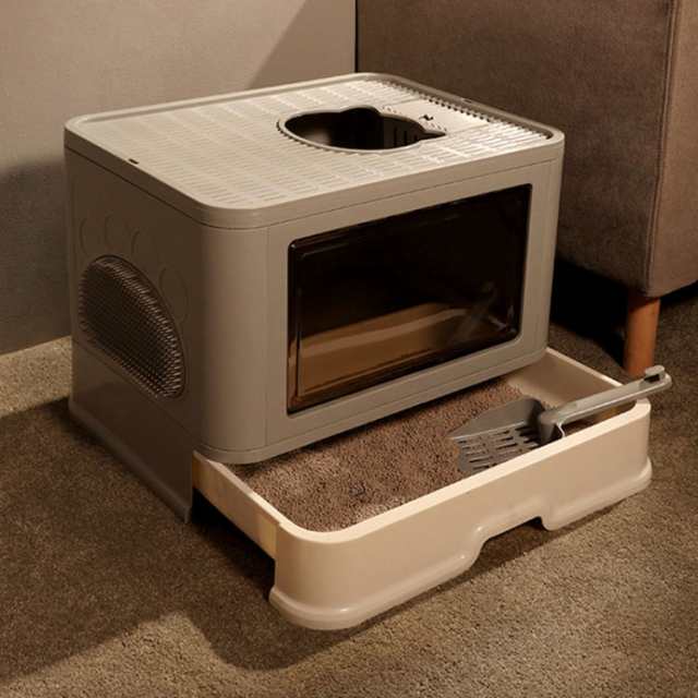猫 トイレ 大容量 掃除簡単 脱臭抗菌 組み立てしやすい おしゃれ 猫用トイレ本体 ネコトイレ 大容量 大型 砂の飛び散ら防止 掃除簡単 脱臭抗菌 組み立てしやすい 引き出し付き おしゃれ 49*38*37cm シンプル 飛び散り防止 脱臭ワイド JITIFAの通販はトイレ用品