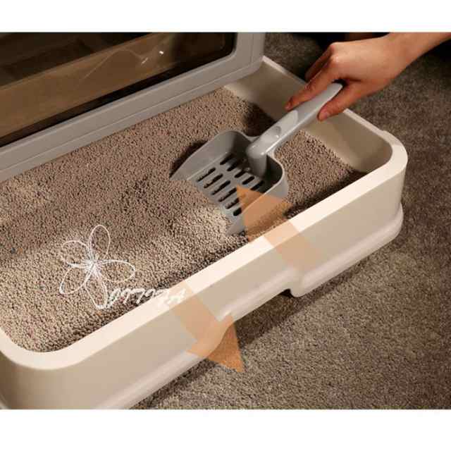 猫 トイレ 大容量 掃除簡単 脱臭抗菌 組み立てしやすい おしゃれ 猫用トイレ本体 ネコトイレ 大容量 大型 砂の飛び散ら防止 掃除簡単 脱臭抗菌 組み立てしやすい 引き出し付き おしゃれ 49*38*37cm シンプル 飛び散り防止 脱臭ワイド JITIFAの通販は