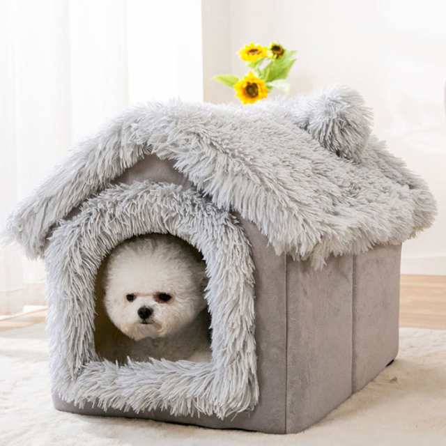 犬ハウス 猫 ハウス ドーム 冬 ペットベッド ペットハウス 犬小屋 可愛い 柔らかい クッション付き ペット用品 小/中/大型犬用 快適 テント 屋根付き オールシーズン あったか 保温 防寒 おしゃれ 洗える 折りたたみ可 JITIFAの通販は
