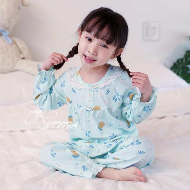 パジャマ 女の子 長袖 綿 かわいい ゆったり ルームウェア 上下セット 部屋着 春 秋 丸首 キッズ プルオーバー 寝巻き 柔らか 吸汗 寝間着 カジュアル 吸湿速乾性 通気性 肌に優しい 快適 履き心地 着脱しやすい HT9FC JITIFAの通販は