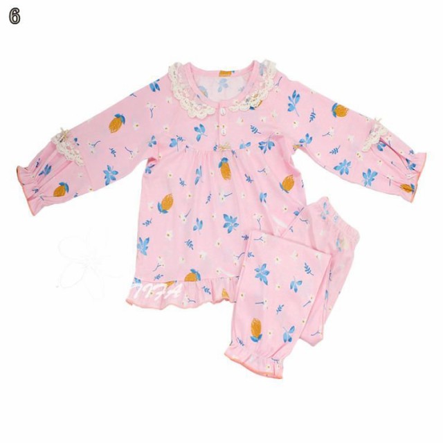 パジャマ 女の子 長袖 綿 かわいい ゆったり ルームウェア 上下セット 部屋着 春 秋 丸首 キッズ プルオーバー 寝巻き 柔らか 吸汗 寝間着 カジュアル 吸湿速乾性 通気性 肌に優しい 快適 履き心地 着脱しやすい HT9FC JITIFAの通販は