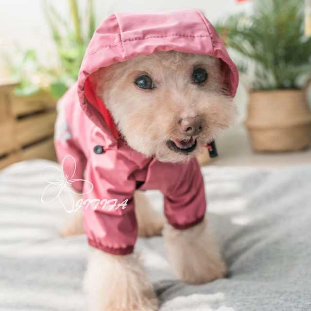 犬服 犬ジャケット 犬用レインコート ドッグウェア レインウェア 夜間反射 レインカッパ 雨用 防水 レインパーカー ロンパース 着脱簡単 