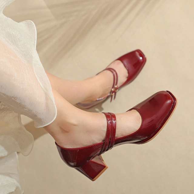 パンプス ストラップ ローヒール Pumps 痛くない 5cmヒール 結婚式 入学式 入園式 卒業式 卒園式 パンプス 大きいサイズ レディース スク