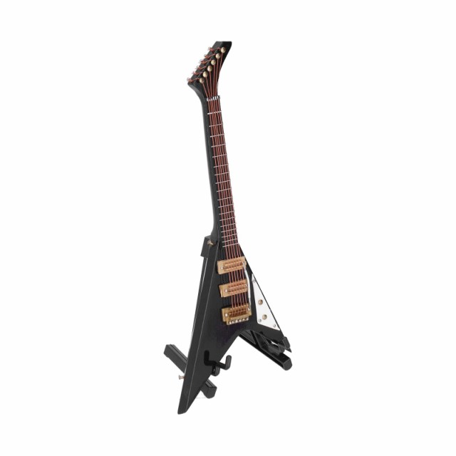 ラージトールブラックVインストゥルメント、ミニブラックギター高実用性ギターモデル装飾用ブラケット付き装飾品 オンラインストア売れ済