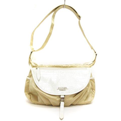 中古 クーガ Cooga アクティ Acty ショルダーバッグ エナメル ナイロン クロコ型押し ベージュ系 鞄 レディースの通販はau Pay マーケット ブランド古着のベクトル