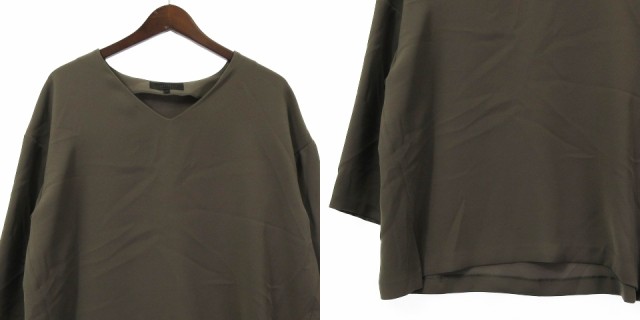 【中古】アンタイトル UNTITLED セットアップ カットソー 半袖 パンツ 7分丈 カーキ 44 大きいサイズ ■SM レディース|au PAY マーケット