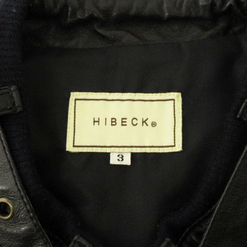 ハイベック HIBECK ラムレザー ライダース ジャケット 1 黒 ブラック