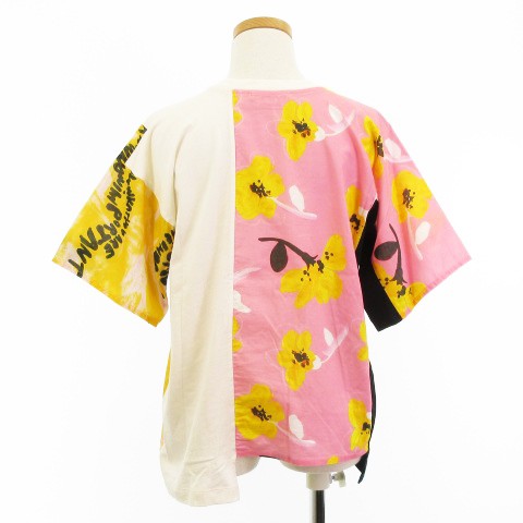 中古】マルニ MARNI 21SS Tシャツ カットソー 半袖 ドッキング 切替 花 ...