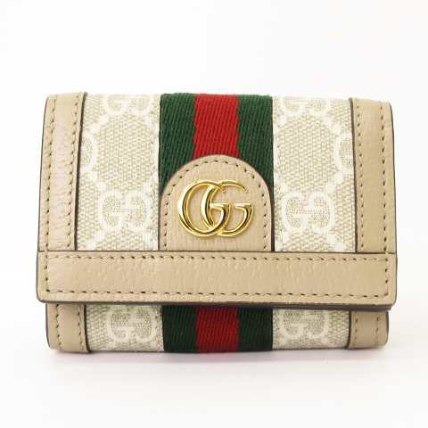 未使用品 グッチ GUCCI オフィディア ミニ ウォレット GGスプリーム 三