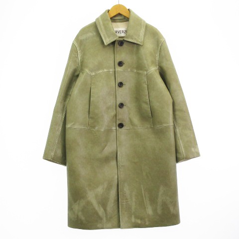 中古】パーバーズ PERVERZE 美品 Wmns Large Washed Leather Coat