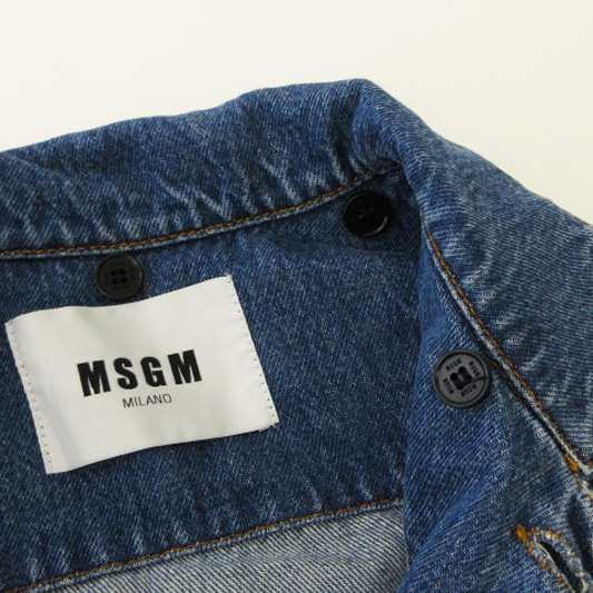 中古】エムエスジーエム MSGM デニム ジャケット Gジャン 切替 ロゴ