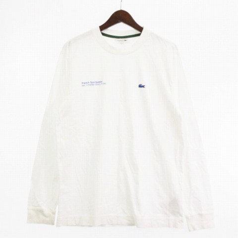 中古】ラコステ LACOSTE プリント 長袖 Tシャツ カットソー ロゴ刺繍